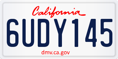 CA license plate 6UDY145