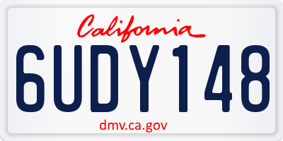 CA license plate 6UDY148