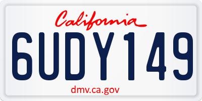 CA license plate 6UDY149