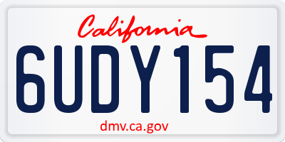 CA license plate 6UDY154