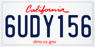 CA license plate 6UDY156