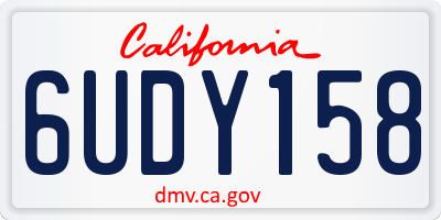 CA license plate 6UDY158