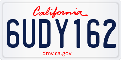 CA license plate 6UDY162