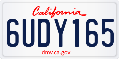 CA license plate 6UDY165