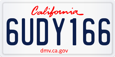 CA license plate 6UDY166