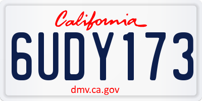 CA license plate 6UDY173