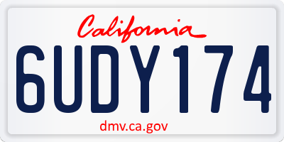 CA license plate 6UDY174