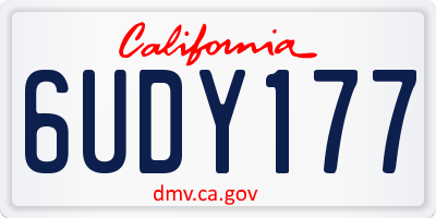 CA license plate 6UDY177