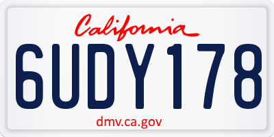 CA license plate 6UDY178