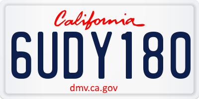 CA license plate 6UDY180