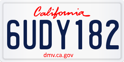 CA license plate 6UDY182