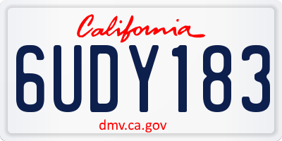 CA license plate 6UDY183