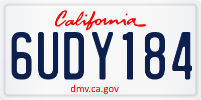 CA license plate 6UDY184