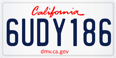 CA license plate 6UDY186