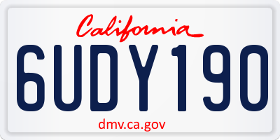 CA license plate 6UDY190