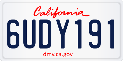 CA license plate 6UDY191