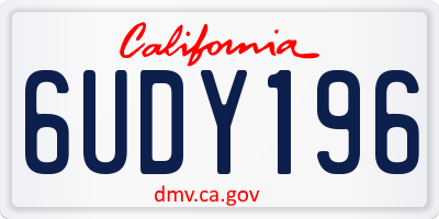 CA license plate 6UDY196