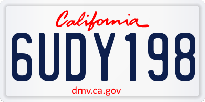 CA license plate 6UDY198