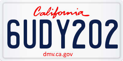 CA license plate 6UDY202