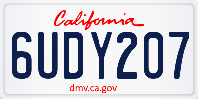 CA license plate 6UDY207