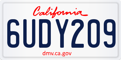CA license plate 6UDY209