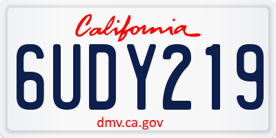 CA license plate 6UDY219
