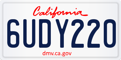 CA license plate 6UDY220