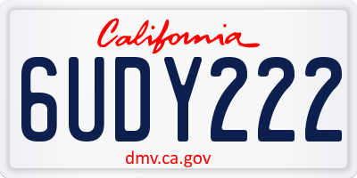 CA license plate 6UDY222