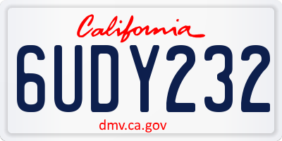 CA license plate 6UDY232