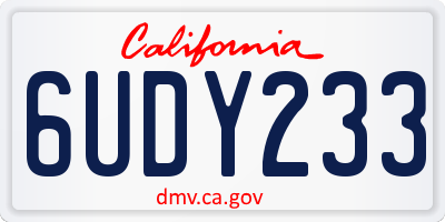 CA license plate 6UDY233