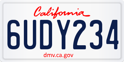 CA license plate 6UDY234