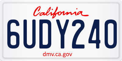 CA license plate 6UDY240