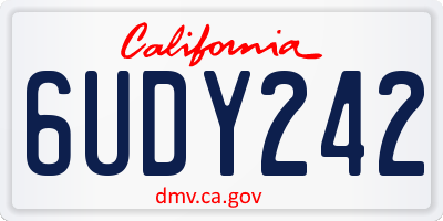 CA license plate 6UDY242