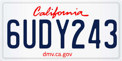 CA license plate 6UDY243