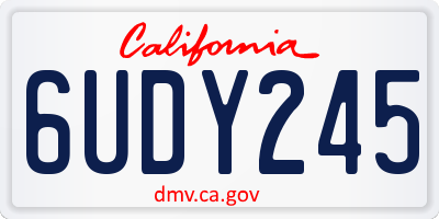 CA license plate 6UDY245