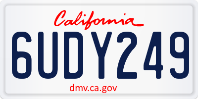 CA license plate 6UDY249