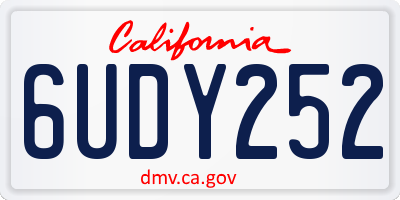 CA license plate 6UDY252