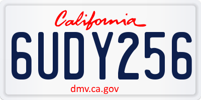 CA license plate 6UDY256
