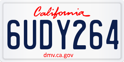 CA license plate 6UDY264