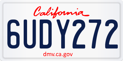 CA license plate 6UDY272