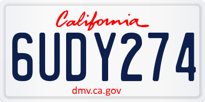 CA license plate 6UDY274
