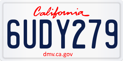 CA license plate 6UDY279