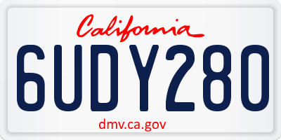 CA license plate 6UDY280