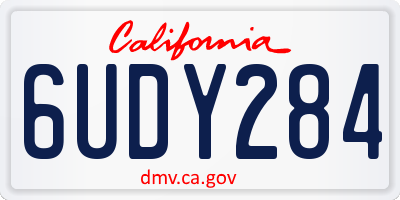 CA license plate 6UDY284