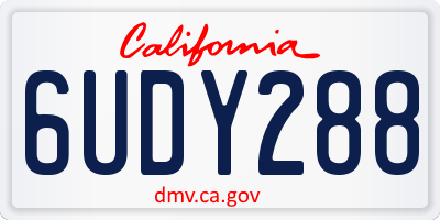CA license plate 6UDY288