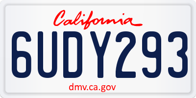 CA license plate 6UDY293