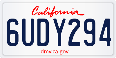 CA license plate 6UDY294