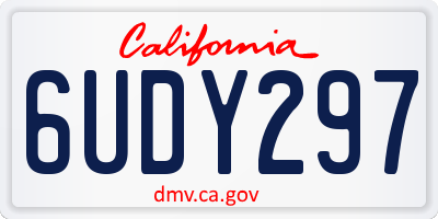 CA license plate 6UDY297