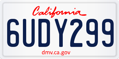 CA license plate 6UDY299