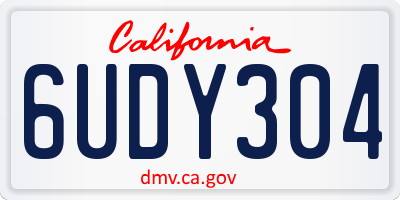 CA license plate 6UDY304